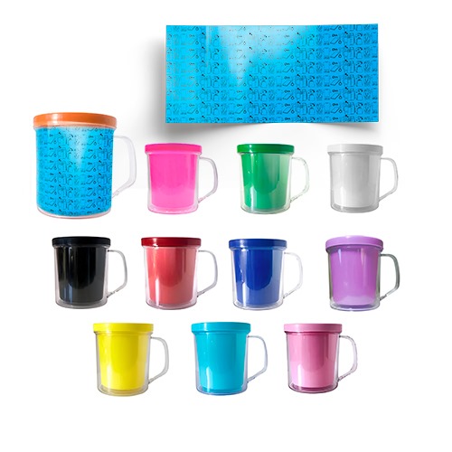 Caneca Transparente para aplicação de imagem em papel